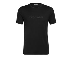 Icebreaker Mens Tech Lite SS Crewe Icebreaker WordmarkBlack