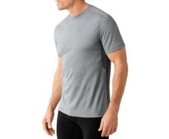 SMARTWOOL MENS PhD ULTRA LIGHT SHORT SLEEVE LIGHT GRAY