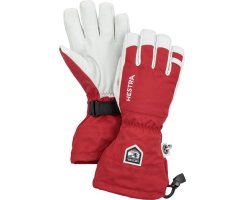 HESTRA ARMY LEATHER HELI SKI 5 FINGER RED