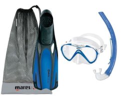 MARES FLUIDA SET SEAHORSE JR. BLAU