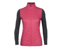 ICEBREAKER WOMENS DESCENDER HYBRID JACKET JET HEATHER/PRISM